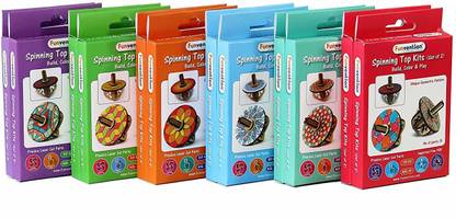 FUNVENTION Spinning Top Kits - Pack of 12 Sets with Stand (2 Kits per Set) DIY Fidget Spinner Top