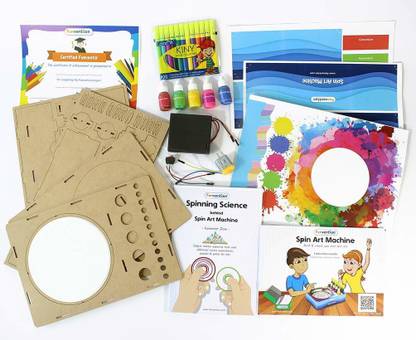 FUNVENTION Spin Art Machine - DIY Rotating Color Drop Abstract Painting STEM Learning Kit