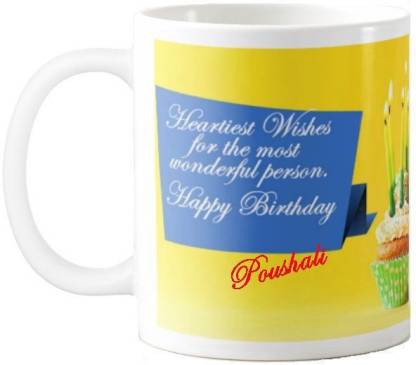 Exoctic Silver Poushali Happy Birthday Gift 57 Ceramic Coffee Mug