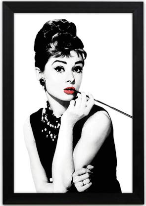 Braj Art Gallery Audrey Hepburn Photo Frame Digital Reprint 19.5 inch x 13.5 inch Painting