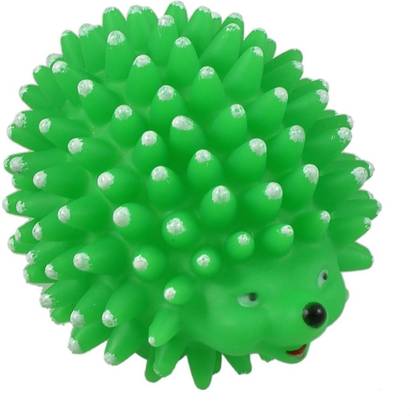 Sage Square High Quality Natural Rubber Squeaky Toy cum Chew Porcupine Shape Toy for Dog / Puppy / Cat / Kitten (Green) Rubber Chew Toy For Dog & Cat