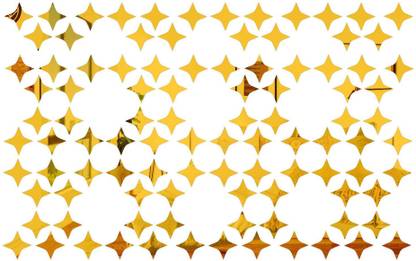 wall1ders 5 cm Four Point Stars Golden (Each Star Size 5 Cm) 3d acrylic mirror wall stickers, acrylic wall sticker, Acrylic Stickers. Self Adhesive Sticker