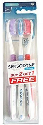 SENSODYNE Sensitive Plastic Toothbrush (22.9 x 7 x 2.2 cm, 63.5gm)- Soft Toothbrush
