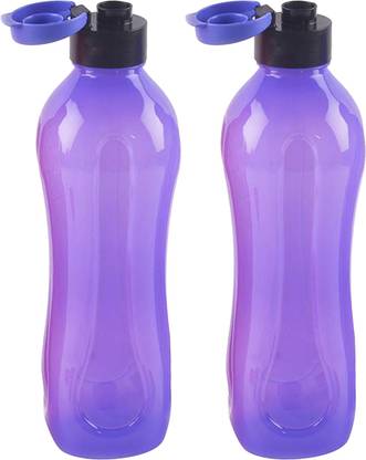 KUBER INDUSTRIES Plastic 2 Pieces Fridge Water Bottle Set with Flip Cap- ML (Blue) 1000 ml Bottle