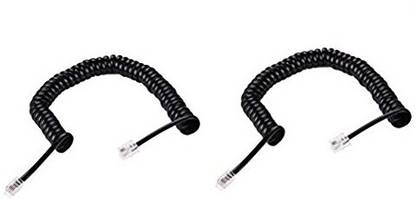 RIVER FOX Mono Audio Cable 2 m 6.5ft/2m Telephone Receiver Extension Coil Cable Cord pack of 2