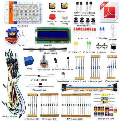 Electrobot DIY Project 1602 LCD Starter Kit for UNO R3 Mega2560 including Code & Tutorial CD Educational Electronic Hobby Kit