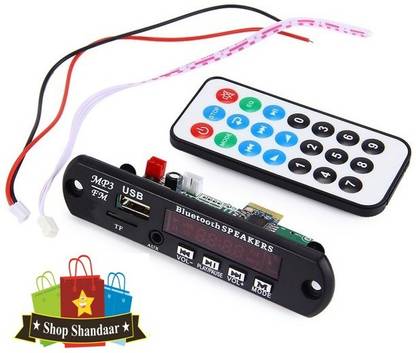 shop shandaar Bluetooth FM USB AUX Card MP3 Stereo Audio Player Kit with Remote & Wire FM Transmitter Electronic Hobby Kit