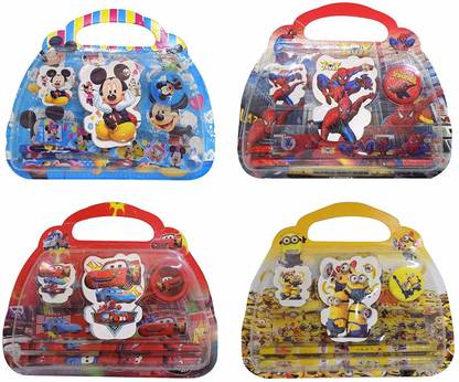 FULLY Stationary Item For Students, Return Gifts Use For Kids Birthday Party And School Accessories , Pack 1 carton Art Plastic Pencil Boxes