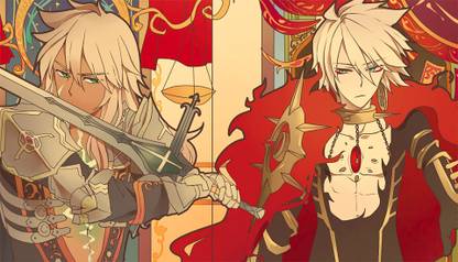 Athah Anime Fate/Apocrypha Fate Series Saber of Black Lancer of Red 13*19 inches Wall Poster Matte Finish Paper Print