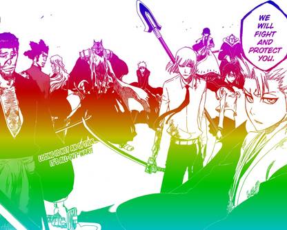 Athah Anime Bleach Tōshirō Hitsugaya Shunsui Kyōraku Lisa Yadomaru Soifon Ichigo Kurosaki Shinji Hirako Rōjūrō Ōtoribashi Love Aikawa Sajin Komamura Marechiyo Ōmaeda 13*19 inches Wall Poster Matte Finish Paper Print