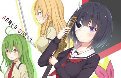 Athah Anime Armed Girl's Machiavellism Rin Onigawara Satori Tamaba Mary Kikakujou Busou Shoujo Machiavellianism 13*19 inches Wall Poster Matte Finish Paper Print