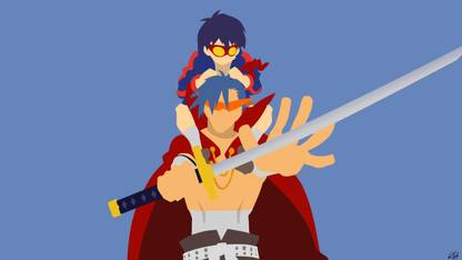 Athah Anime Tengen Toppa Gurren Lagann Simon Kamina Minimalist 13*19 inches Wall Poster Matte Finish Paper Print
