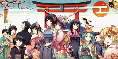 Athah Anime Monogatari (Series) Shinobu Oshino Ougi Oshino Koyomi Araragi Yotsugi Ononoki Karen Araragi Suruga Kanbaru Hitagi Senjōgahara Mayoi Hachikuji Tsukihi Araragi Tsubasa Hanekawa Nadeko Sengoku 13*19 inches Wall Poster Matte Finish Paper Print