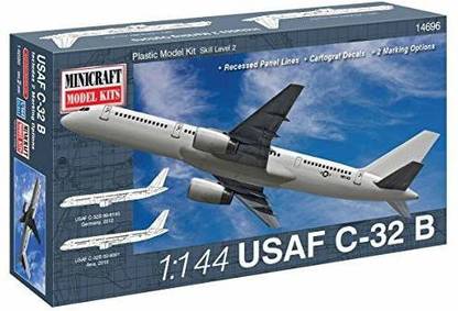 Minicraft C-32B USAF Airplane Model Kit (1/144 Scale)