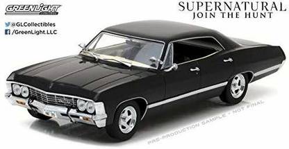 Greenlight COLLECTIBLES - SUPERNATURAL - BLACK 1967 CHEVROLET IMPALA SPORT SEDAN Diecast Model Car