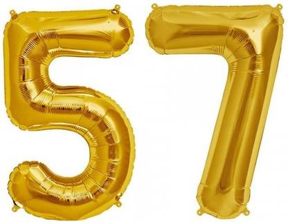 Stylewell Solid Golden Color ( Number 57 ) 3d Foil Letter Balloon