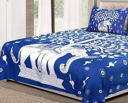 AMT 222 TC Cotton Queen Printed Flat Bedsheet