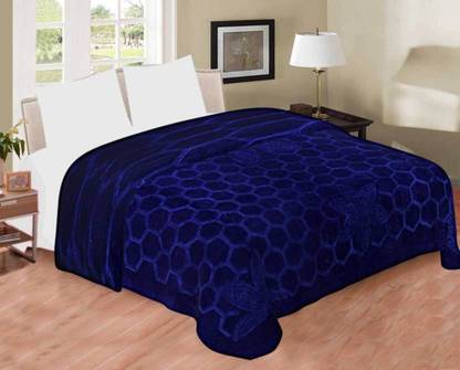 Aazos Geometric Double Mink Blanket for  Mild Winter