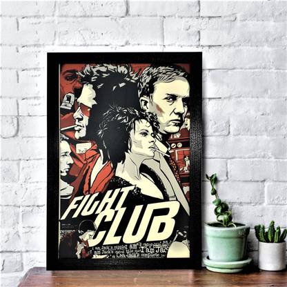 Gallery99 Chaque Décor Fight Club Textured (Scratch/ Dust Proof) Quote Canvas 2 inch x 12 inch Painting