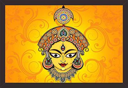 Mad Masters Devi Maa 1 Piece Wooden Framed Painting |Wall Art | Home Décor | Painting Art | Unique Design | Attractive Frames(Mad R1 2947) Oil 12 inch x 18 inch Painting