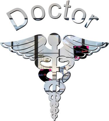 Bikri Kendra 100 cm doctor silver sign board - 3D acrylic mirror stickers Self Adhesive Sticker