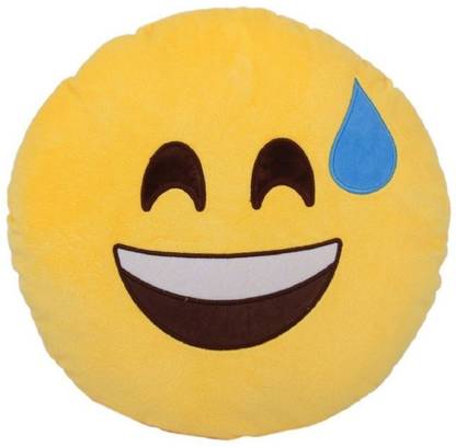 TokriWala Sweet Smile Emoticon Emoji Plush Soft Toy Cushion  - 37 cm