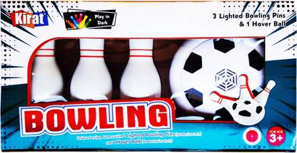 Kirat Bowling Set with 3 Lighted Bowling Pins & 1 Hover Ball for Kids Bowling