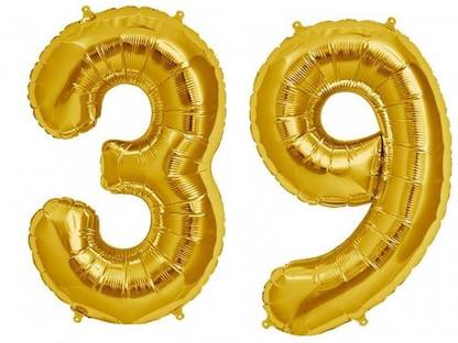 Utkarsh Solid Golden Color ( Number 39 ) 3d Foil Letter Balloon