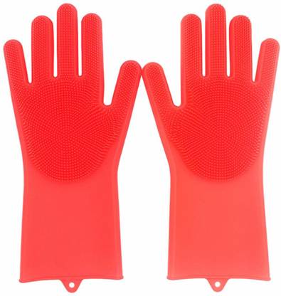 Leysin Magic Silicone Scrubbing Gloves, Scrub Cleaning Gloves with Scrubber for Dishwashing and Pet Grooming Wet and Dry Glove