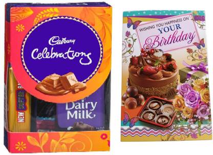Cadbury Mini Chocolate Gift Pack With Birthday Greeting Card Combo
