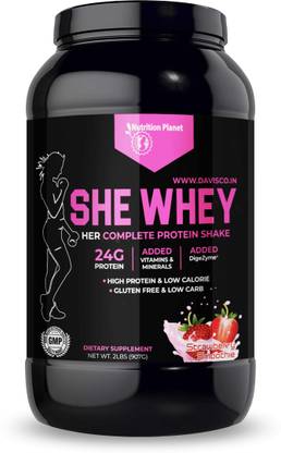 Nutrition Planet She Whey With Added, Strawberry Smoothie, 2 lbs Whey Protein