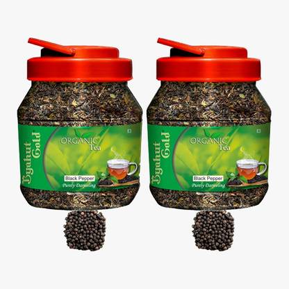 Byahut Gold Black Pepper Organic Tea Black Pepper Green Tea Mason Jar