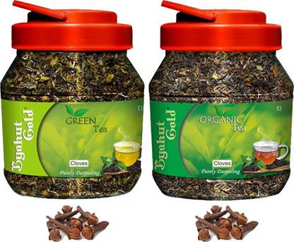 Byahut Gold Cloves Green Tea and Cloves Organic Tea Cloves Green Tea Mason Jar