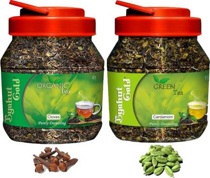 Byahut Gold Cloves Organic Tea and Cardamom Green Tea Cardamom, Cloves Green Tea Mason Jar
