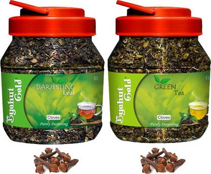 Byahut Gold Cloves Darjeeling Leaf and Cloves Green Tea Cloves Green Tea Mason Jar