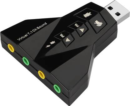 Flipkart SmartBuy Aeroplane/Rocket-Shaped Virtual 7.1 Channel USB Adapter (Double USB Microphone, USB Headset) Supports 3D Sound, Sound Card