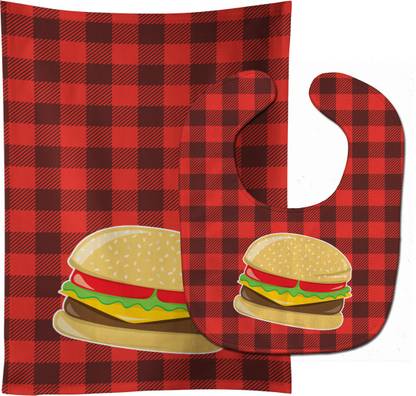 Caroline's Treasures Backyard BBQ Hamburger Baby Bib & Burp Cloth