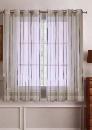 Flipkart SmartBuy 152 cm (5 ft) Tissue Transparent Window Curtain (Pack Of 2)