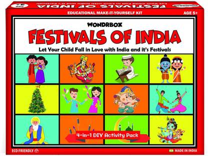 WONDRBOX Festivals of India - (4-in-1) Learning activities kit - Age 3+