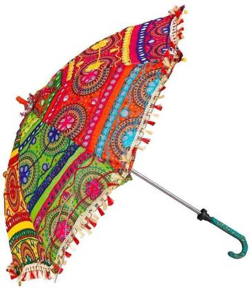AGM Rajasthani Handicraft Decorative Umbrella,Work Decorative Handmade Wedding Umbrella Useful for Party Decoration, Home Decor, Pre Wedding, Garba and Photoshoot Umbrella