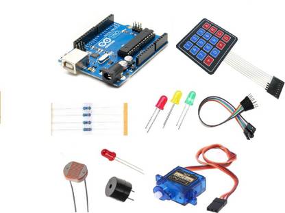 OLatus Arduino Uno R3 Kit with 4X4 Matrix Keypad and SG90 9g Mini Servo Motor Educational Electronic Hobby Kit