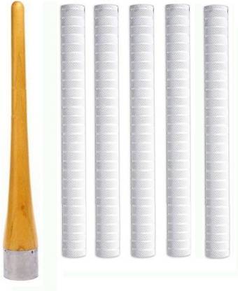 Raider Set of 5 Cricket Bat Handle Grip + One Wooden Cricket Bat Cone