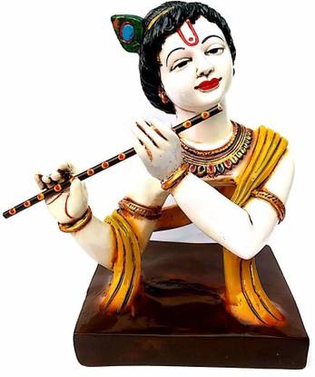 krishnagallery1 ENTIQUE Flute Krishna Statue Marble Finish Entique quality , Krishan Murti , Radha Krishan Murti , Radha Krishan Statue , Krishan Ji Murti , Love Couple Statue ( Home Temple Poojan use , Office Temple , Vastu , Gifted use Item Statue Decorative Showpiece  -  25 cm