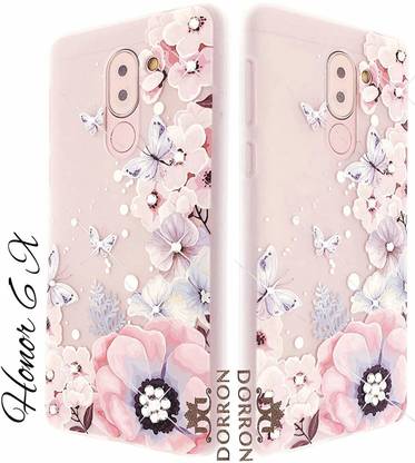 DORRON Back Cover for Huawei Honor 6X / Honor6X Floral Print Stylish Bling Flexible Case For Girls
