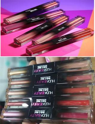 Huda Beauty 5 COMBO LIPSTICK +EYE SHADOW 2 IN 1 (SET OF 5 )