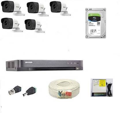 HIKVISION Ultra Full HD 5MP 8CH HD DVR, 2TB Hard and All Required Connectors Security Camera