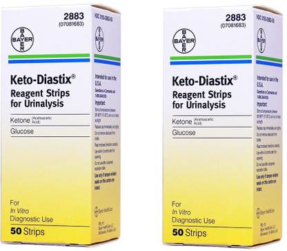 Keto-Diastix Urine Strips [Ketone & Glucose] 100 Strips Ph Test Strip