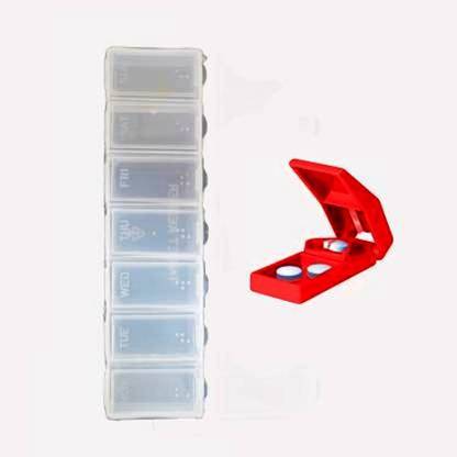 Aatrangi 7 Days Pill Box and Red Pill Cutter Automatic Pill crusher