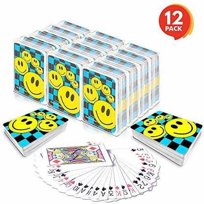 Gamie Mini Smiley Playing Cards Deck 2.5 High Blue Checkerboard B