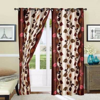 Sehbhagi 274 cm (9 ft) Long Door Polyester Semi Transparent Curtain (Pack Of 2)